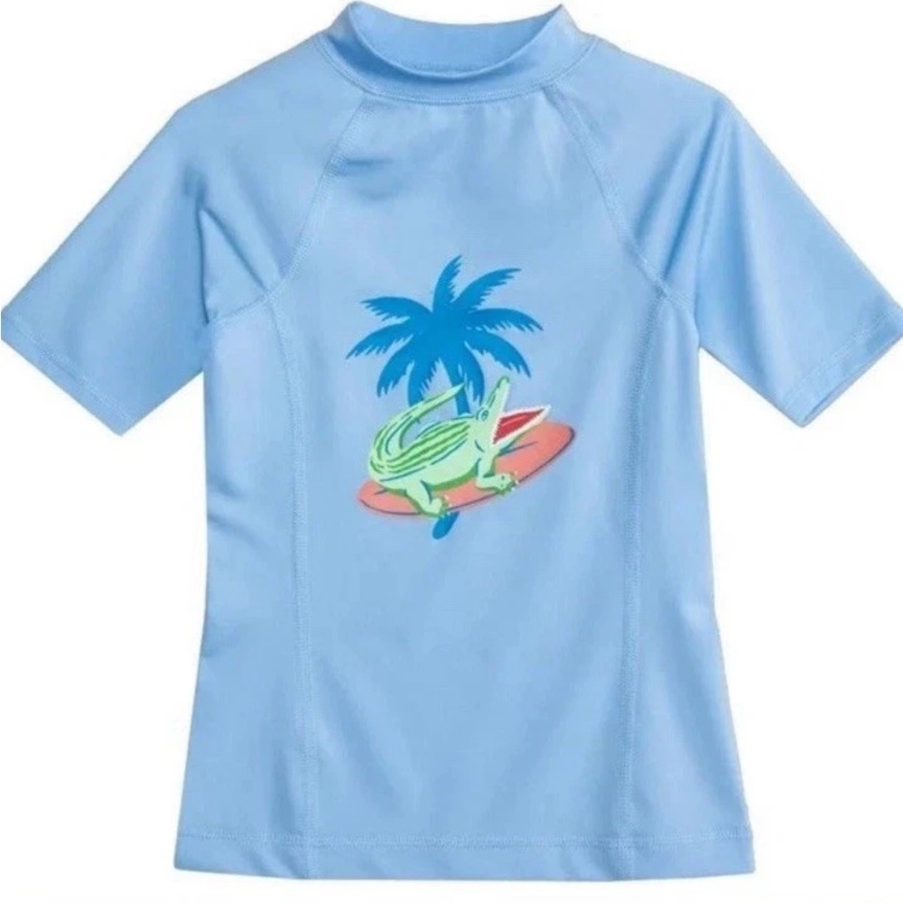 O'Rageous Rashguard Boys  4/5  XXS Blue Alligator UPF 50  NWT